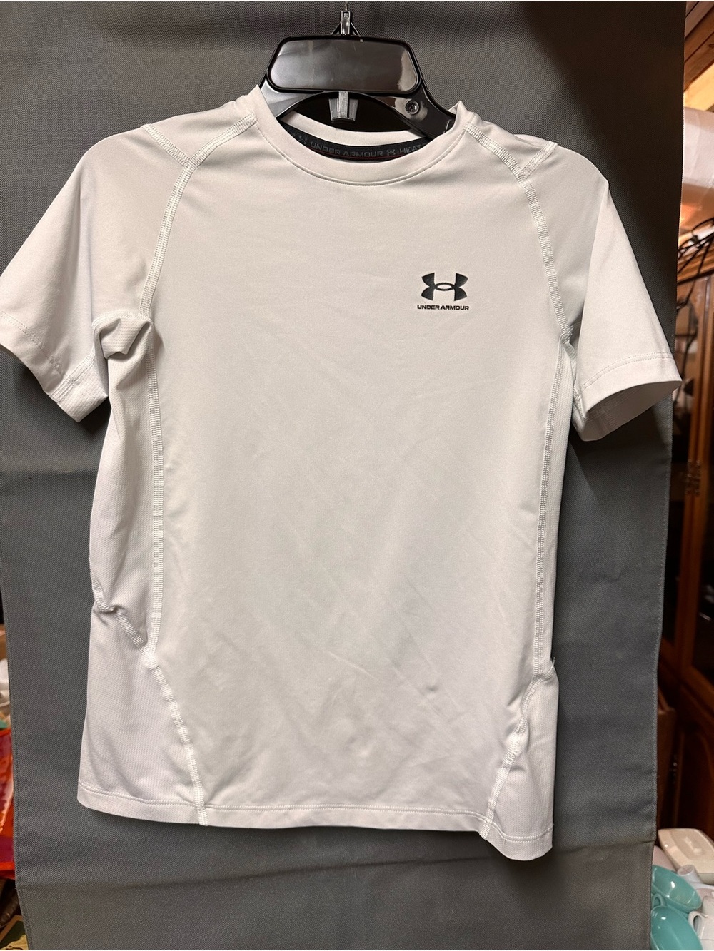 Youth Lg Under Armour White Short-Sleeve Athletic Tee